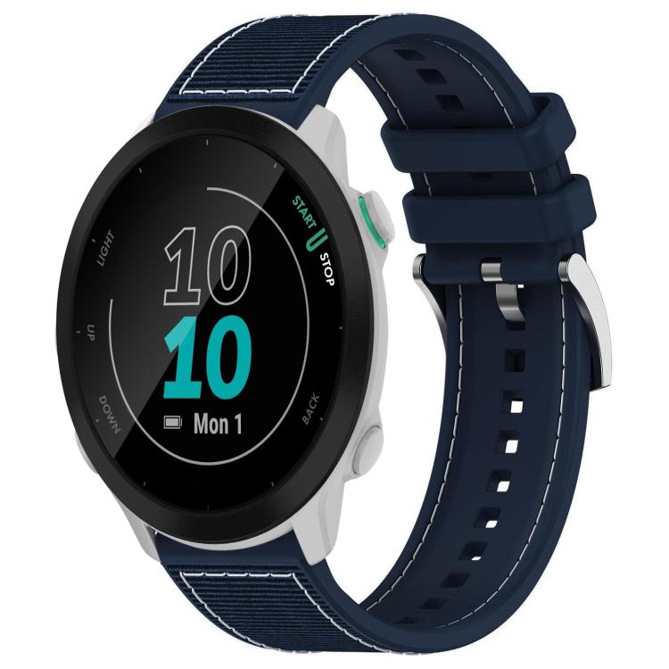 Watch Band – Silicone, Braided Nylon (22mm) #5 20mm For Garmin Forerunner 570 42mm 245 645 Midnight Blue