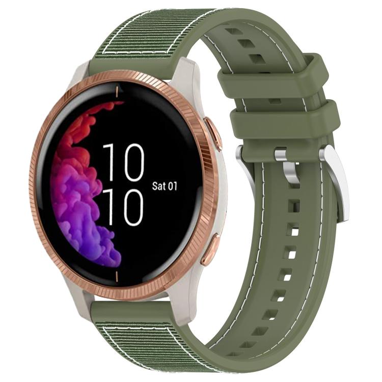 Watch Band – Silicone, Braided Nylon (20mm) #4 20mm For Garmin?Venu Venu 2 SQ SQ2 Green