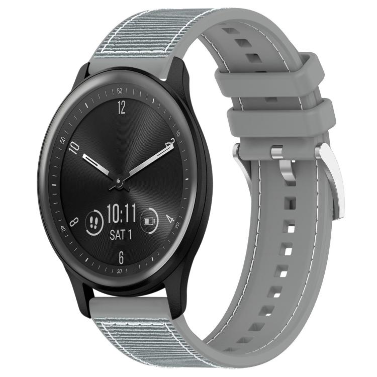 Watch Band – Silicone, Braided Nylon (22mm) #5 20mm For Garmin?Vivomove?Sport Vivoactive5 3 Grey