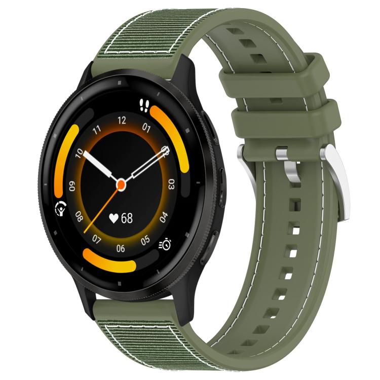 Watch Band – Silicone, Braided Nylon (22mm) #5 22mm For Garmin Venu 3 Vivoactive 4 Green