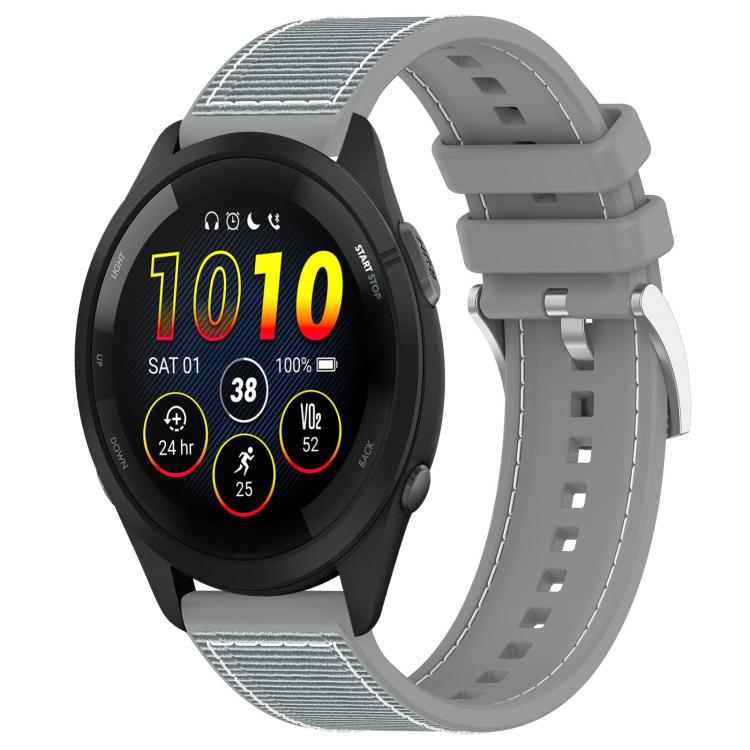 Watch Band – Silicone, Braided Nylon (22mm) #5 22mm For Garmin Forerunner 570 47mm 935 945 Grey