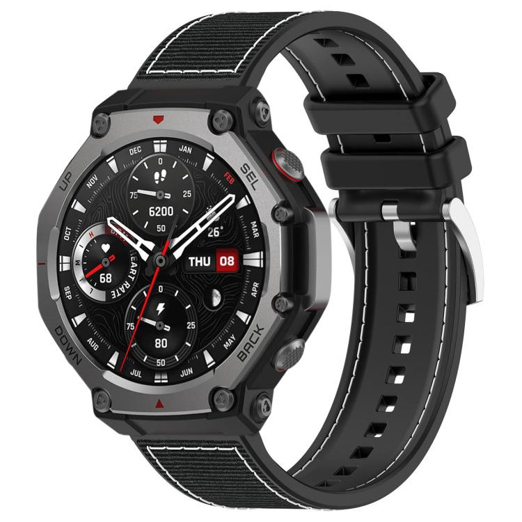 Watch Band – Silicone, Braided Nylon (22mm) #3 For Amazfit T-Rex 3 22mm Black