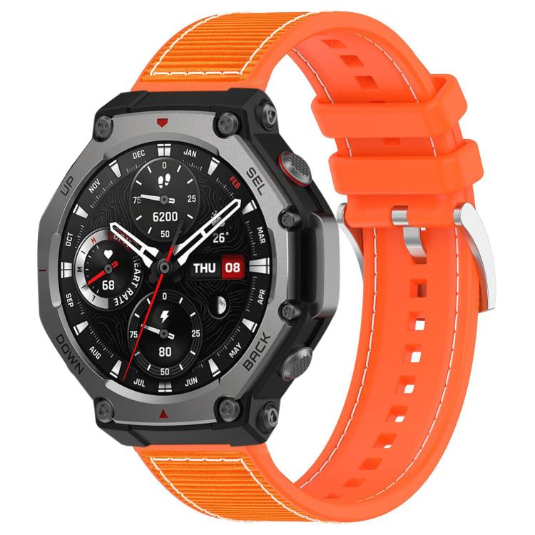 Watch Band – Silicone, Braided Nylon (22mm) #3 For Amazfit T-Rex 3 22mm Orange