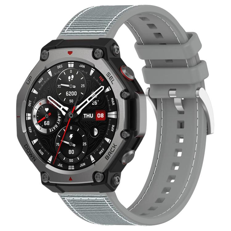 Watch Band – Silicone, Braided Nylon (22mm) #3 For Amazfit T-Rex 3 22mm Grey