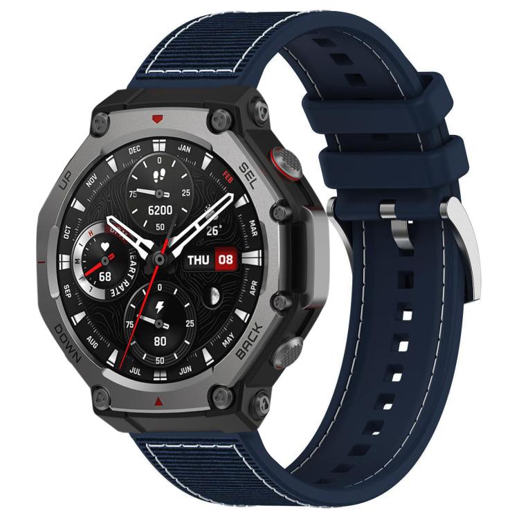 Watch Band – Silicone, Braided Nylon (22mm) #3 For Amazfit T-Rex 3 22mm Midnight Blue
