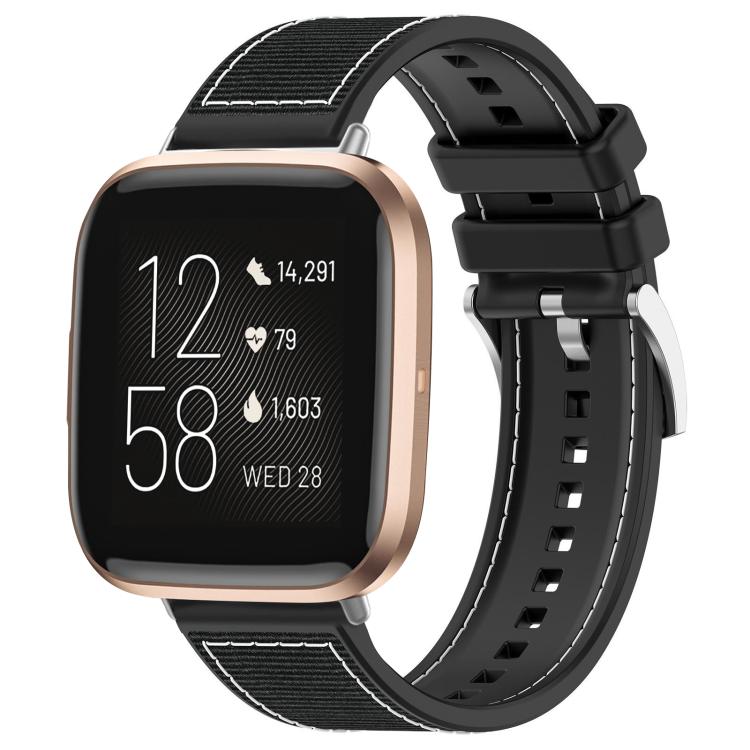 Watch Band – Silicone, Braided Nylon (20mm) #5 For Fitbit Versa 2 Versa Versa Lite 22mm Black