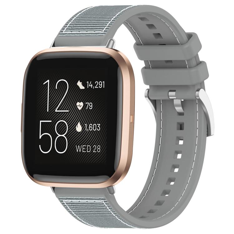 Watch Band – Silicone, Braided Nylon (20mm) #5 For Fitbit Versa 2 Versa Versa Lite 22mm Grey