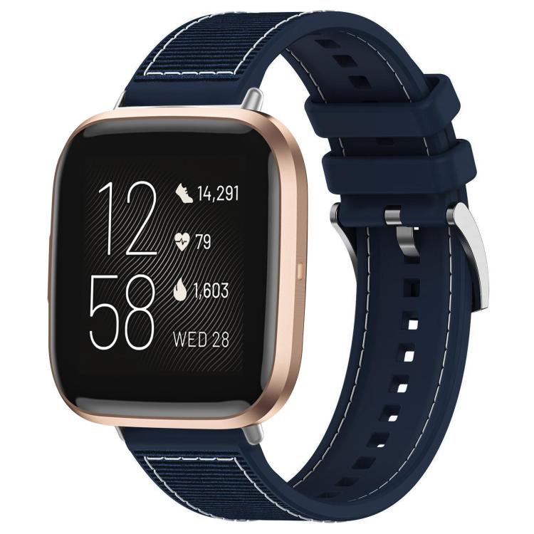 Watch Band – Silicone, Braided Nylon (20mm) #5 For Fitbit Versa 2 Versa Versa Lite 22mm Midnight Blue