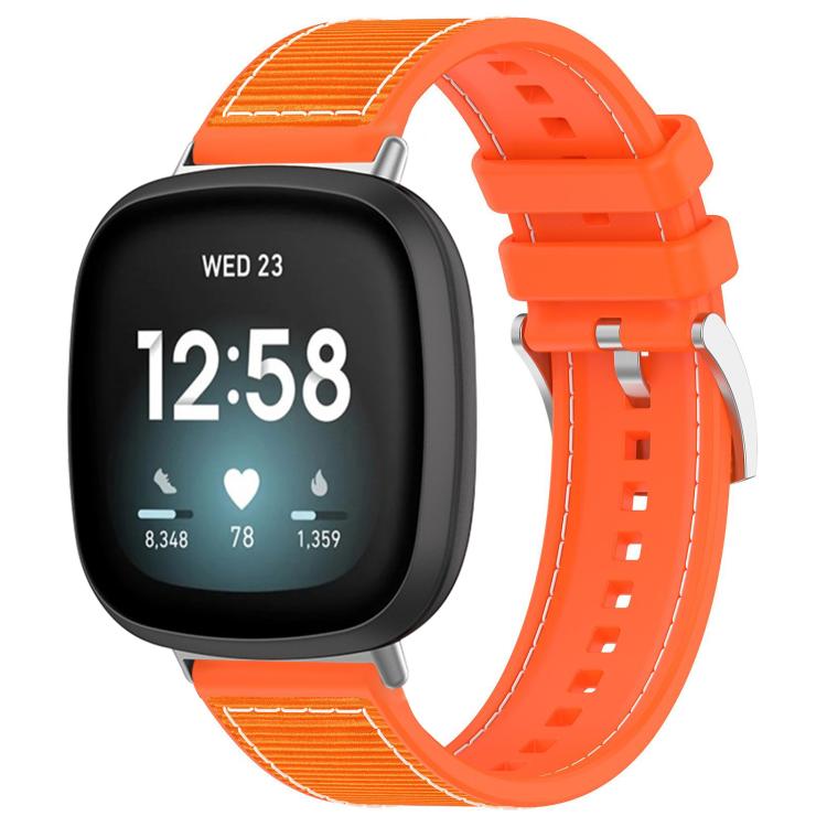 Watch Band – Silicone, Braided Nylon (20mm) #5 For Fitbit Versa 4 Versa3 Sense2 Sense 20mm Orange
