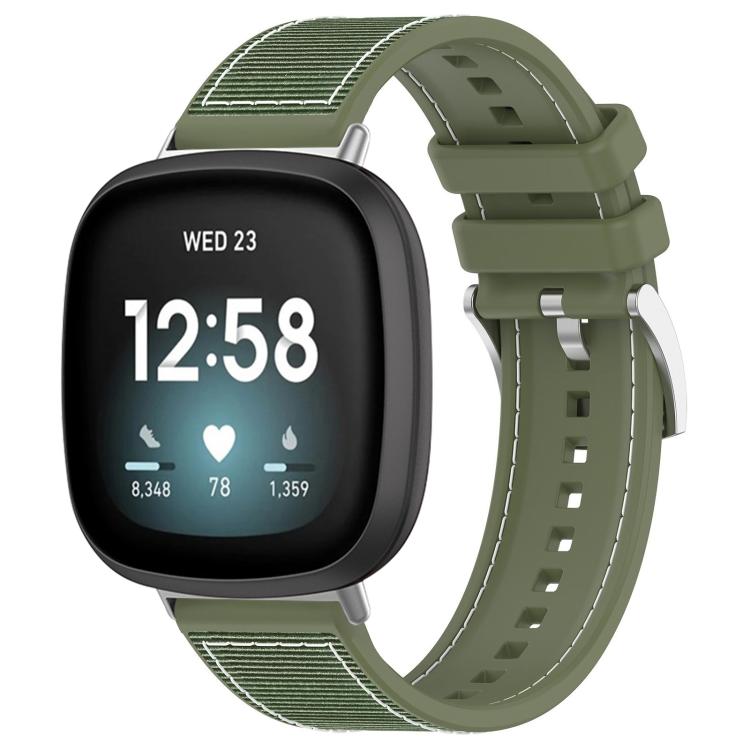 Watch Band – Silicone, Braided Nylon (20mm) #5 For Fitbit Versa 4 Versa3 Sense2 Sense 20mm Green