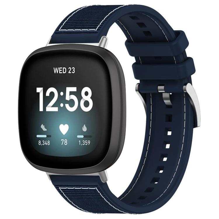 Watch Band – Silicone, Braided Nylon (20mm) #5 For Fitbit Versa 4 Versa3 Sense2 Sense 20mm Midnight Blue