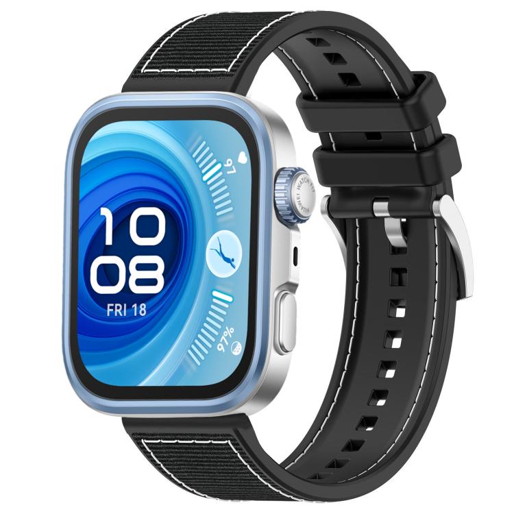 Watch Band – Silicone, Braided Nylon (20mm) #6 For Huawei Watch Fit4 Fit3 Fit4 Pro 20mm Black