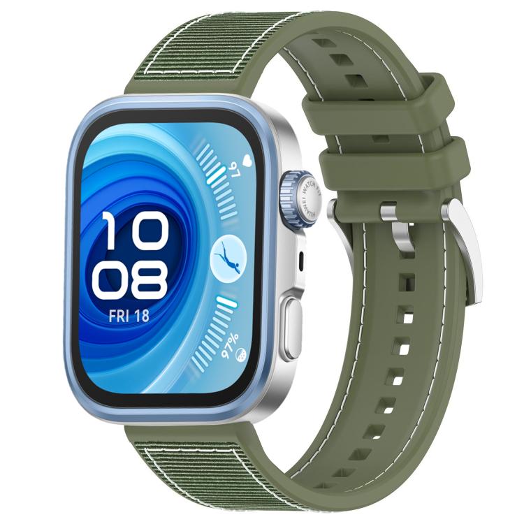 Watch Band – Silicone, Braided Nylon (20mm) #6 For Huawei Watch Fit4 Fit3 Fit4 Pro 20mm Green