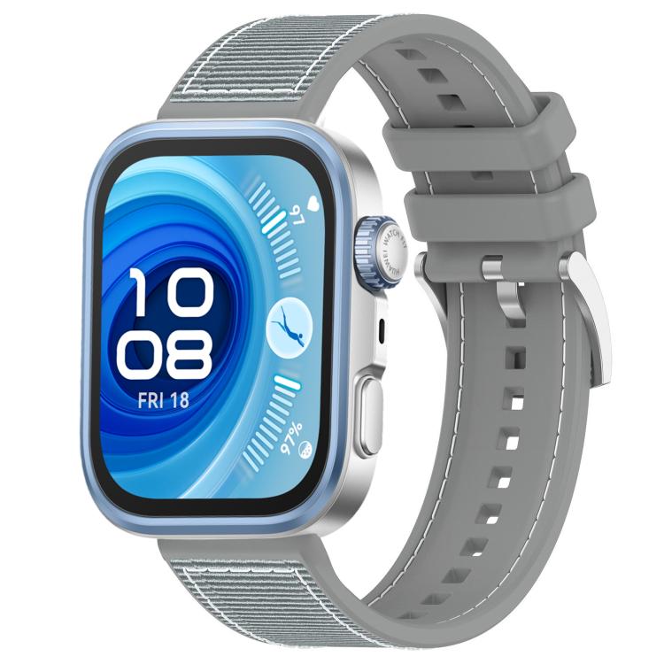 Watch Band – Silicone, Braided Nylon (20mm) #6 For Huawei Watch Fit4 Fit3 Fit4 Pro 20mm Grey