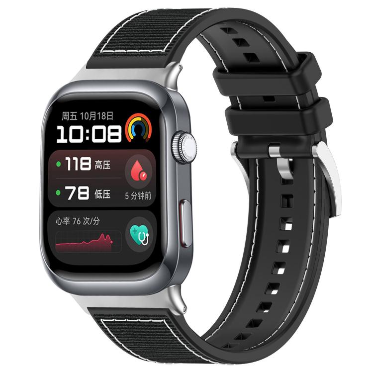 Watch Band – Silicone, Braided Nylon (20mm) #6 For Huawei Watch D2 22mm Black