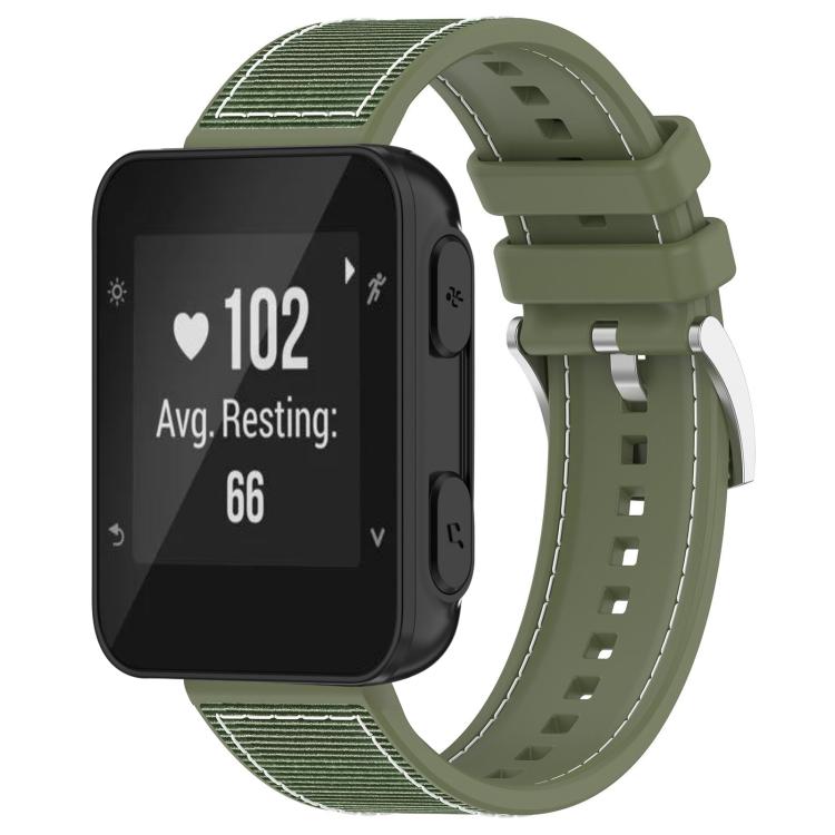 Watch Band – Silicone, Braided Nylon (26mm) For Garmin Forerunner 35 30 35J 20mm Green