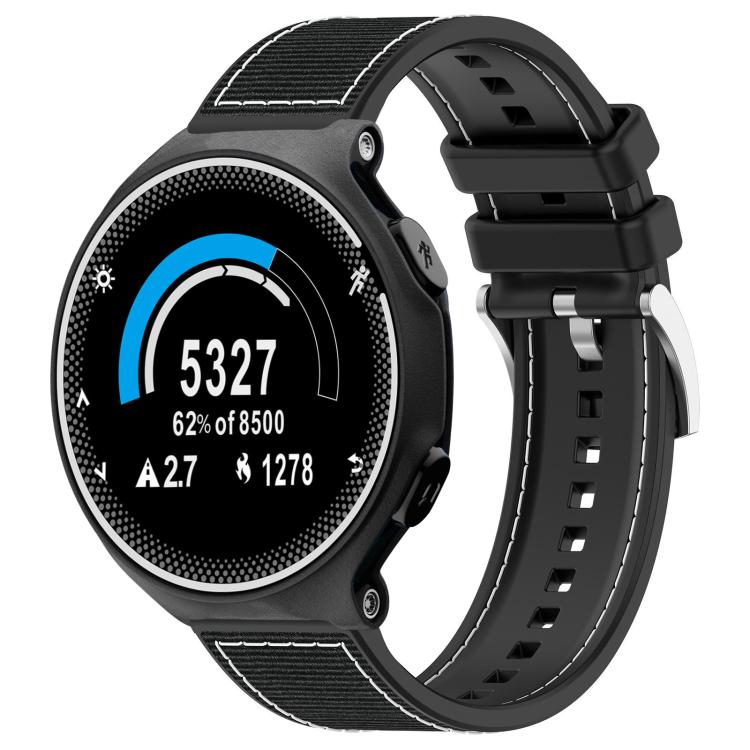 Watch Band – Silicone, Braided Nylon (26mm) For Garmin Forerunner 220 235 735 735XT 20mm Black