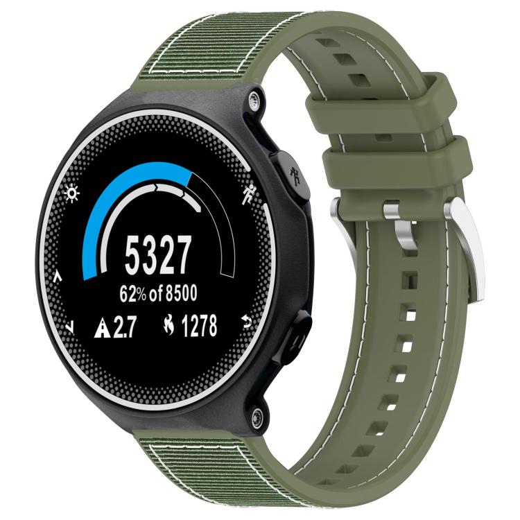 Watch Band – Silicone, Braided Nylon (26mm) For Garmin Forerunner 220 235 735 735XT 20mm Green