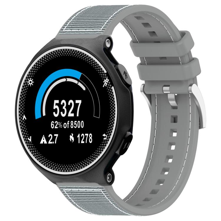 Watch Band – Silicone, Braided Nylon (26mm) For Garmin Forerunner 220 235 735 735XT 20mm Grey