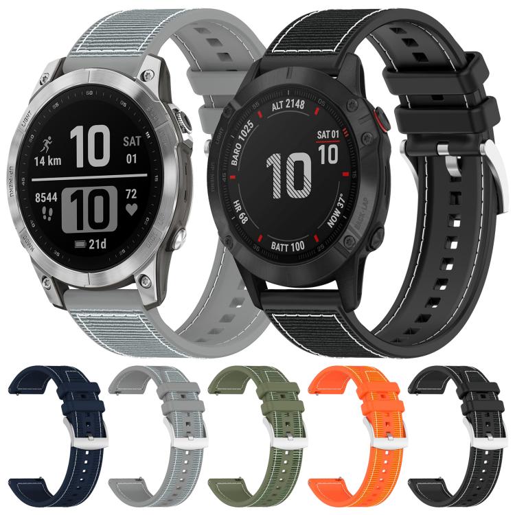 Watch Band – Silicone, Braided Nylon (26mm)