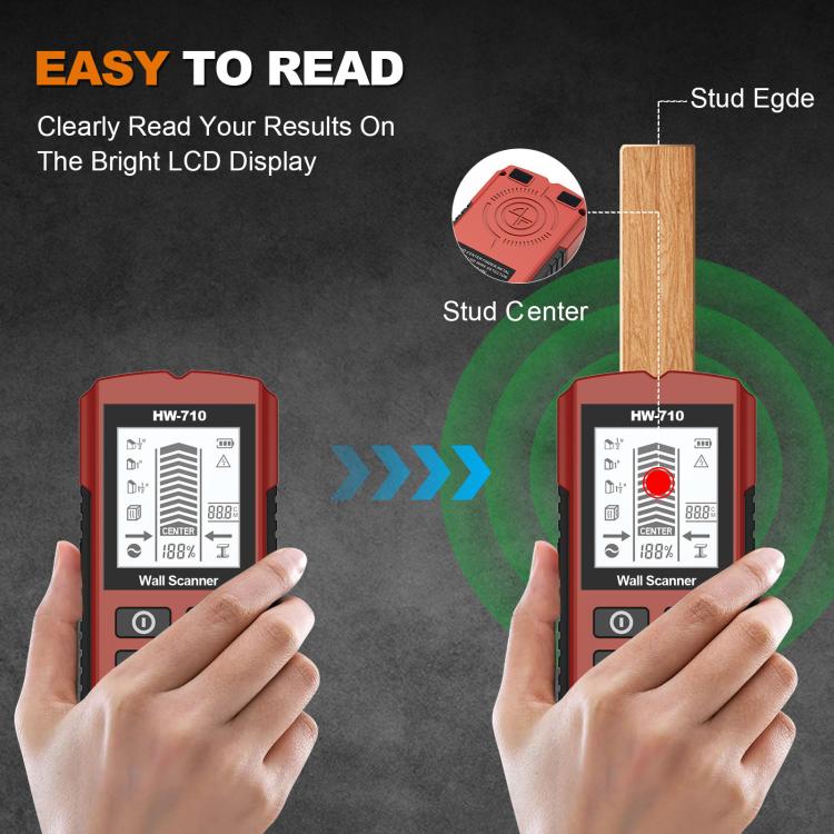HW-710 5-in-1 Wall Scanner Metal Detector Stud Finder Measuring Instrument – Durable Build, Easy to Use