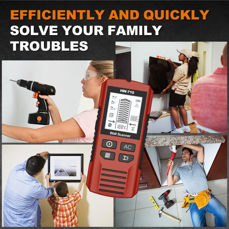 HW-710 5-in-1 Wall Scanner Metal Detector Stud Finder Measuring Instrument – Durable Build, Easy to Use