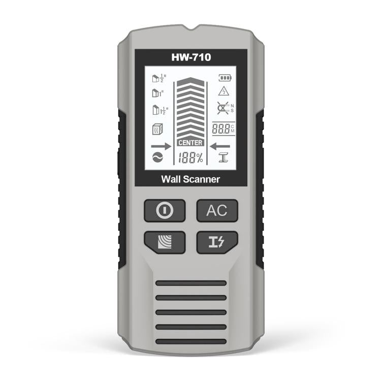 HW-710 5-in-1 Wall Scanner Metal Detector Stud Finder Measuring Instrument – Durable Build, Easy to Use Silver