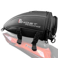 GHOST RACING GR-CWB06 PU Leather Motorcycle Tail Bag Rear Seat Travel Bag Backpack Black