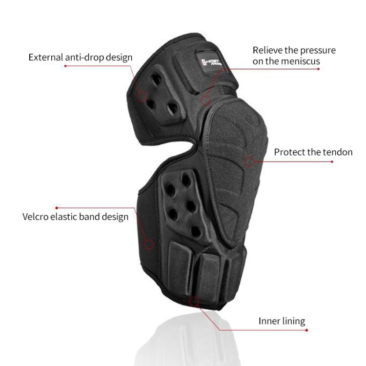 GHOST RACING GH-HX03 1 Pair Motorcycle Protective Gear Kevlar Racing Cold-proof Windproof Knee Pads, With Plush Pad, No Plush Pad – Non-slip