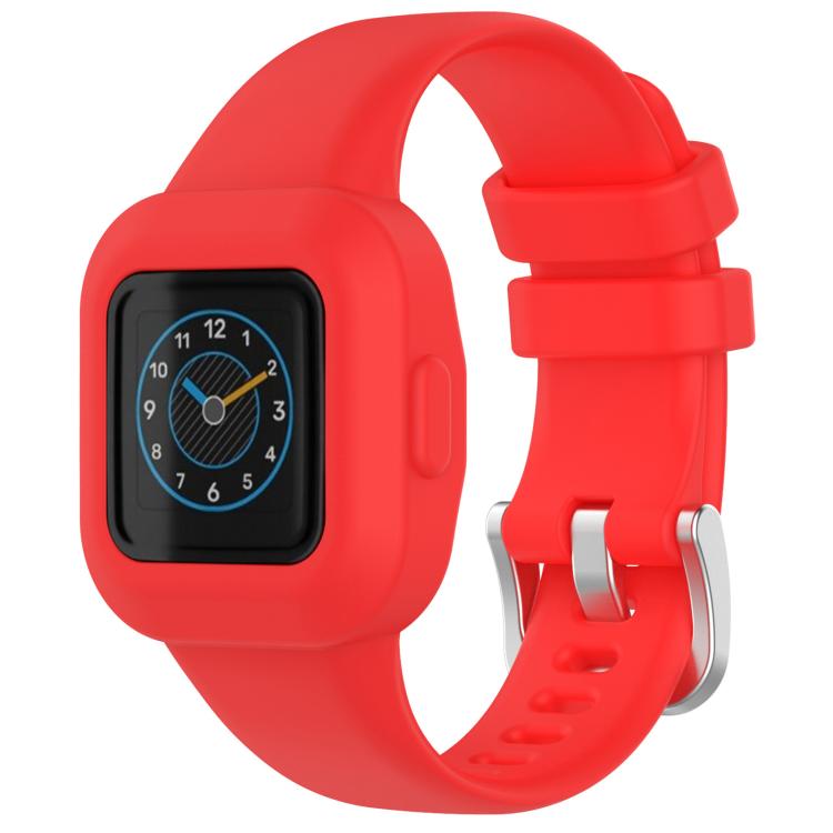 Watch Band – Silicone (Silver) For GarminFit JR3 Garmin Vivofit JR 3 Red