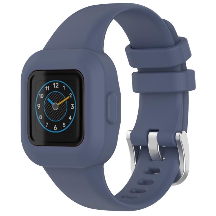 Watch Band – Silicone (Silver) For GarminFit JR3 Garmin Vivofit JR 3 Blue Grey