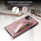 Wrist Strap PU+TPU Shockproof Protective Case with Crossbody Lanyard & Holder & Card Slot, For iPhone 11 Pro, For iPhone 11 Pro Max