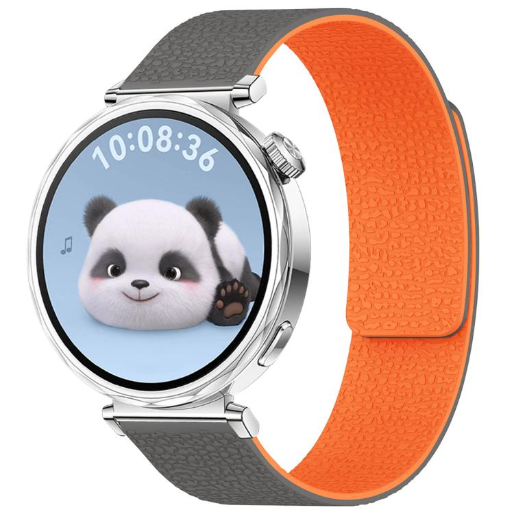 Watch Band – Silicone, Magnetic (18mm) 18mm Grey Orange