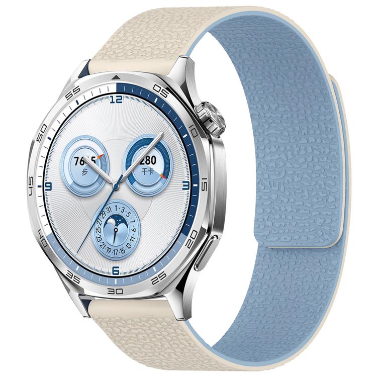 Watch Band – Silicone, Magnetic (18mm) 20mm White Blue