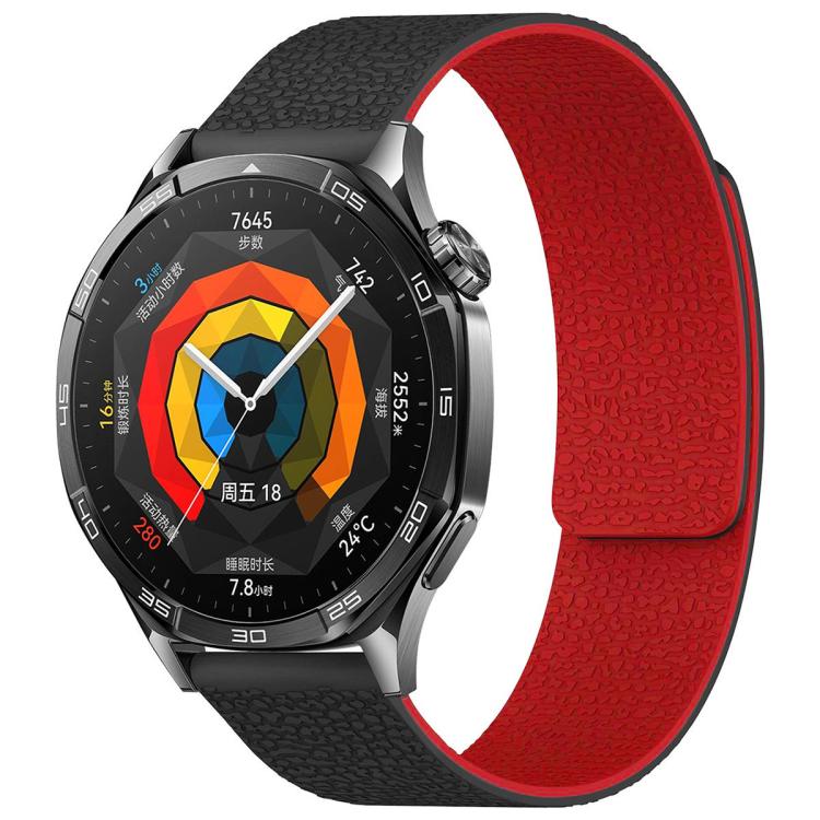 Watch Band – Silicone, Magnetic (18mm) 20mm Black Red