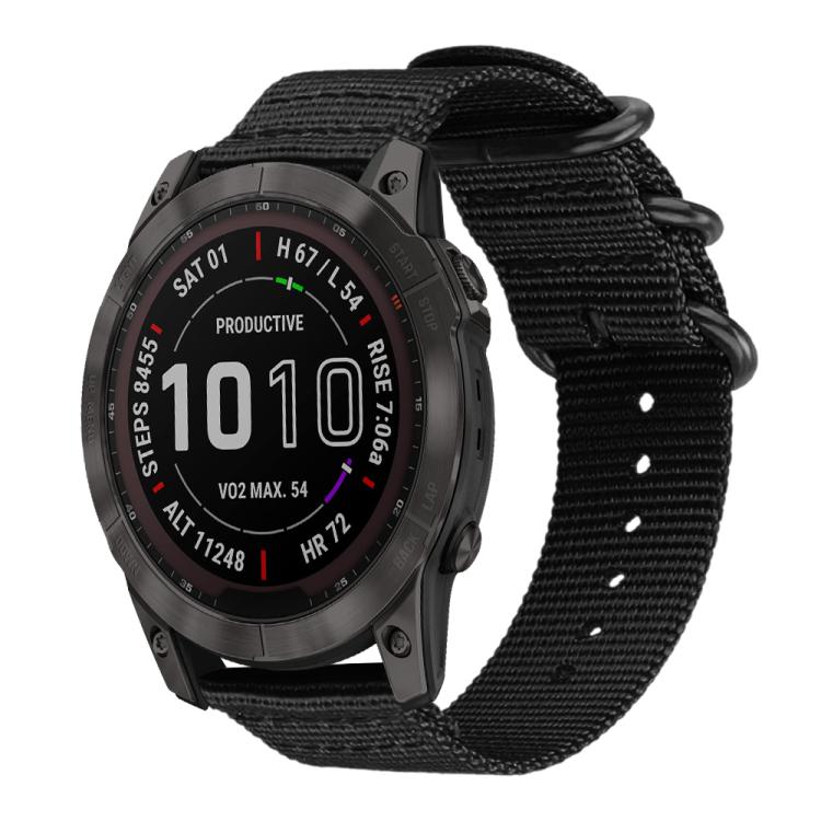 Watch Band – Braided Nylon (18mm) #3 22mm Black