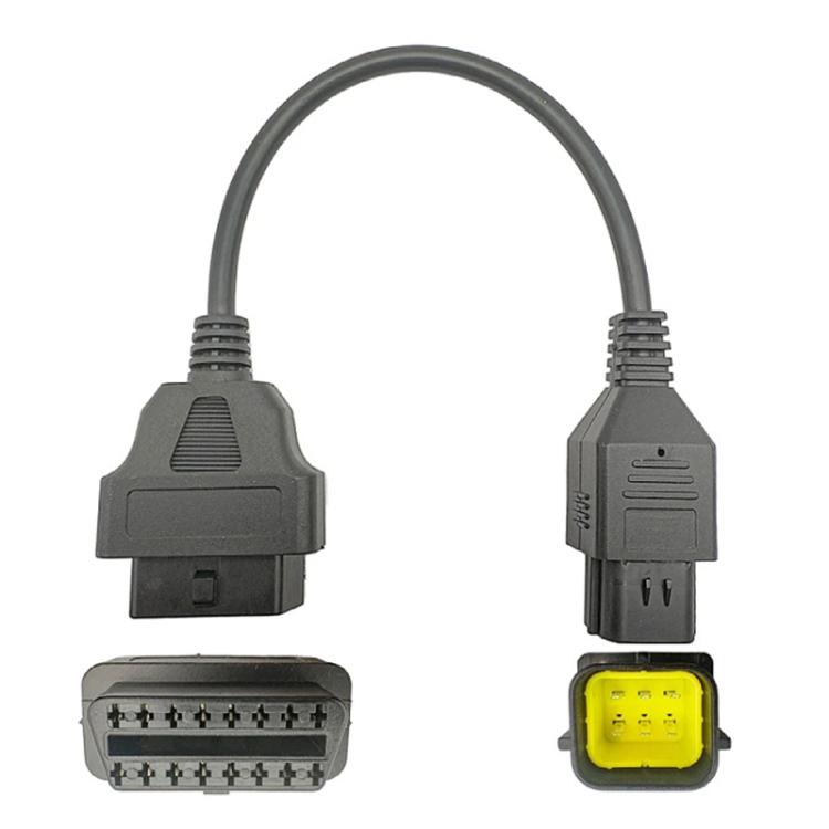 6 Pin to 16 Pin Motorcycle OBD2 Converter Cable Diagnostic Cable – Wear-resistant, For Husqvarna For Husqvarna