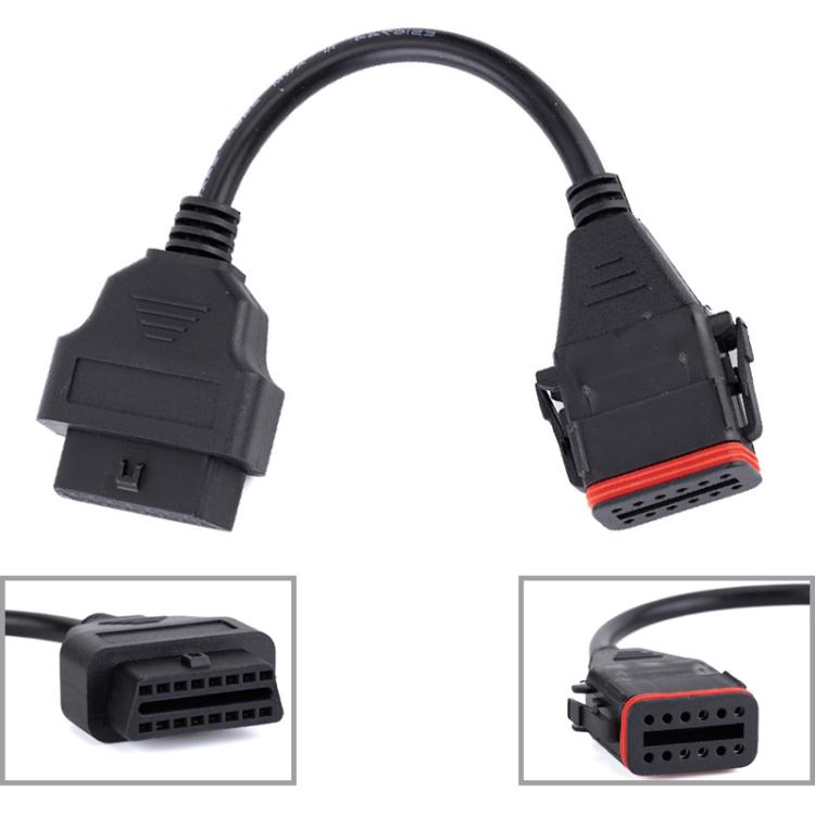 OBD Truck Diagnostic Cable for Komatsu / Cummins, 12 Pin to 16 Pin 12 Pin to 16 Pin