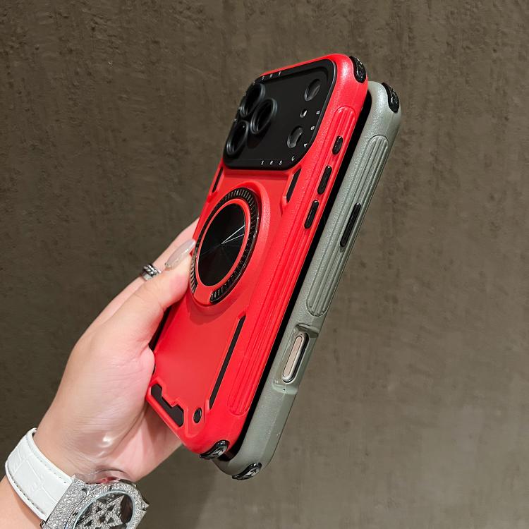 Three-core Mecha 360 Degree Rotation Magnetic Holder Phone Case, For iPhone 17 Pro Max, For iPhone 17 Pro, For iPhone 16 Pro Max, For iPhone 16 Pro, For iPhone 16 Plus, For iPhone 16