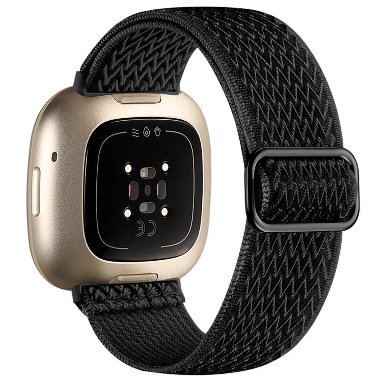 Watch Band – Braided Nylon (Fitbit Versa 4) For Fitbit Versa 4 3 Sense2 1 Black