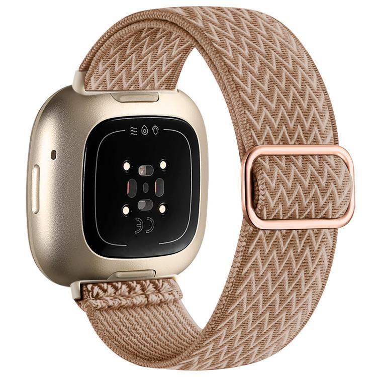 Watch Band – Braided Nylon (Fitbit Versa 4) For Fitbit Versa 4 3 Sense2 1 Milk Tea