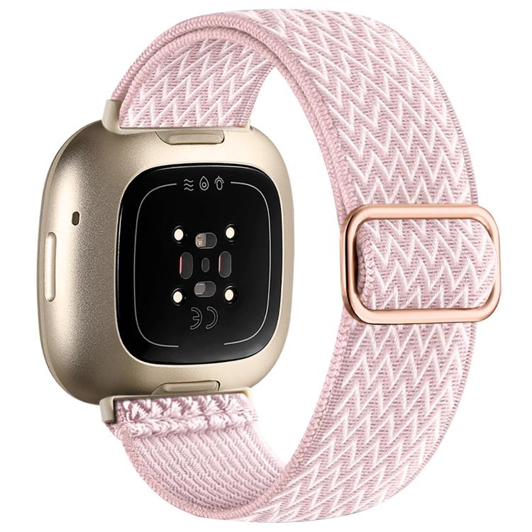 Watch Band – Braided Nylon (Fitbit Versa 4) For Fitbit Versa 4 3 Sense2 1 Pink