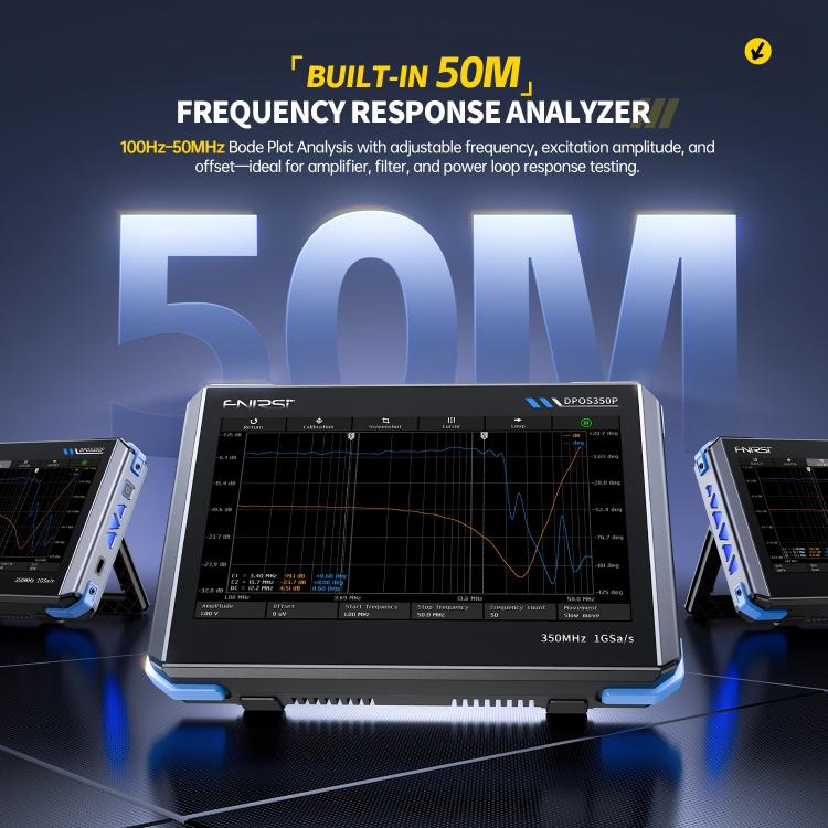 FNIRSI DPOS350P 4 in 1 7 inch IPS HD Touch Screen 350M Tablet Oscilloscope, DPOS350P(US Plug), DPOS350P(EU Plug)