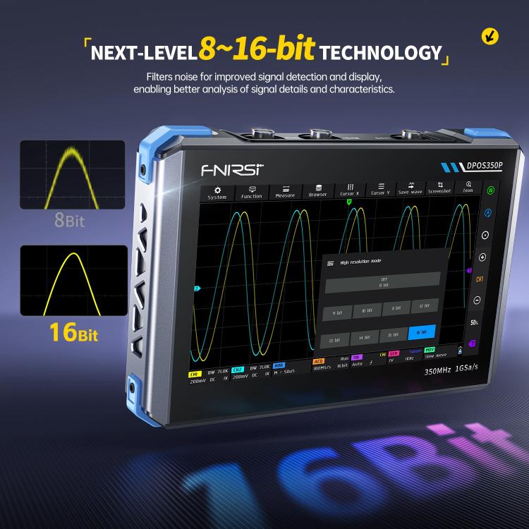 FNIRSI DPOS350P 4 in 1 7 inch IPS HD Touch Screen 350M Tablet Oscilloscope, DPOS350P(US Plug), DPOS350P(EU Plug)