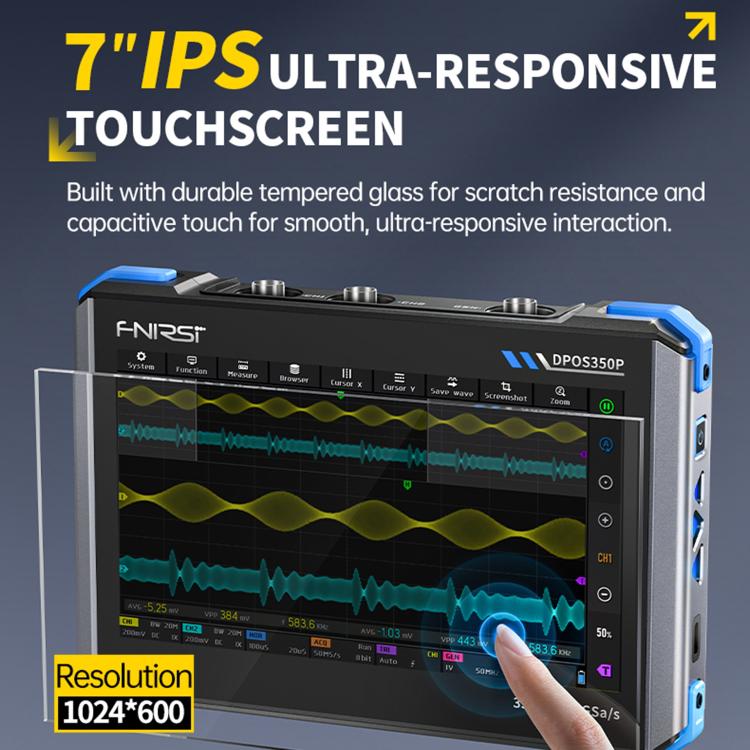 FNIRSI DPOS350P 4 in 1 7 inch IPS HD Touch Screen 350M Tablet Oscilloscope, DPOS350P(US Plug), DPOS350P(EU Plug)