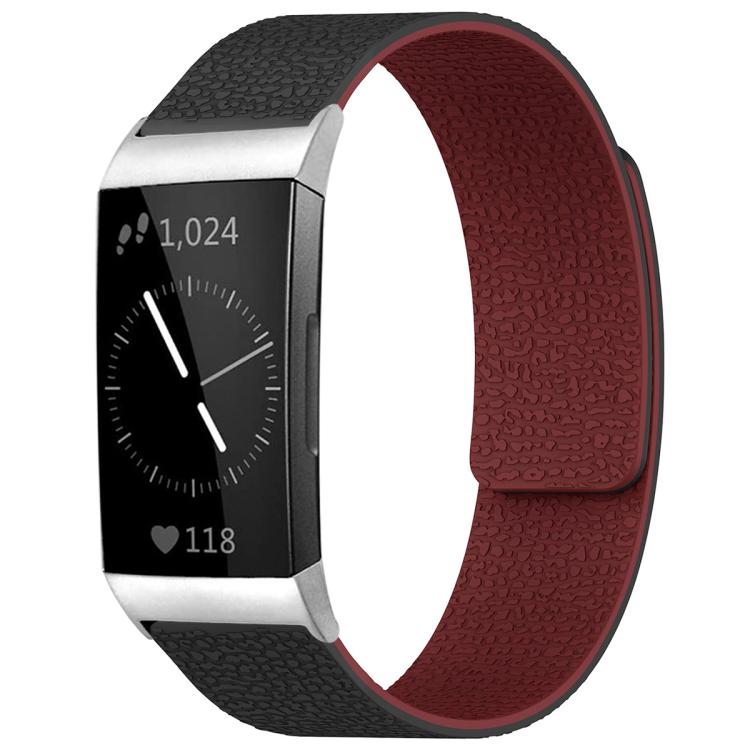 Watch Band – Silicone, Magnetic (Fitbit Inspire 2) For Fitbit Charge 4 Charge 3 Black Red