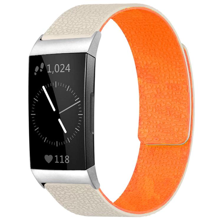 Watch Band – Silicone, Magnetic (Fitbit Inspire 2) For Fitbit Charge 4 Charge 3 Starlight Orange