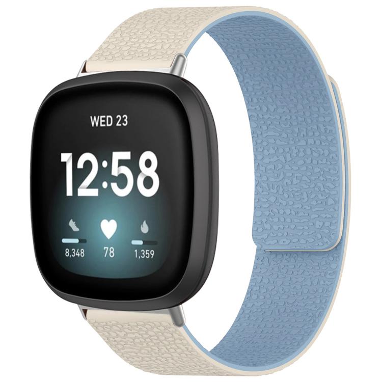 Watch Band – Silicone, Magnetic (Fitbit Charge 5) For Fitbit Versa 4 Versa3 Sense2 Sense White Blue