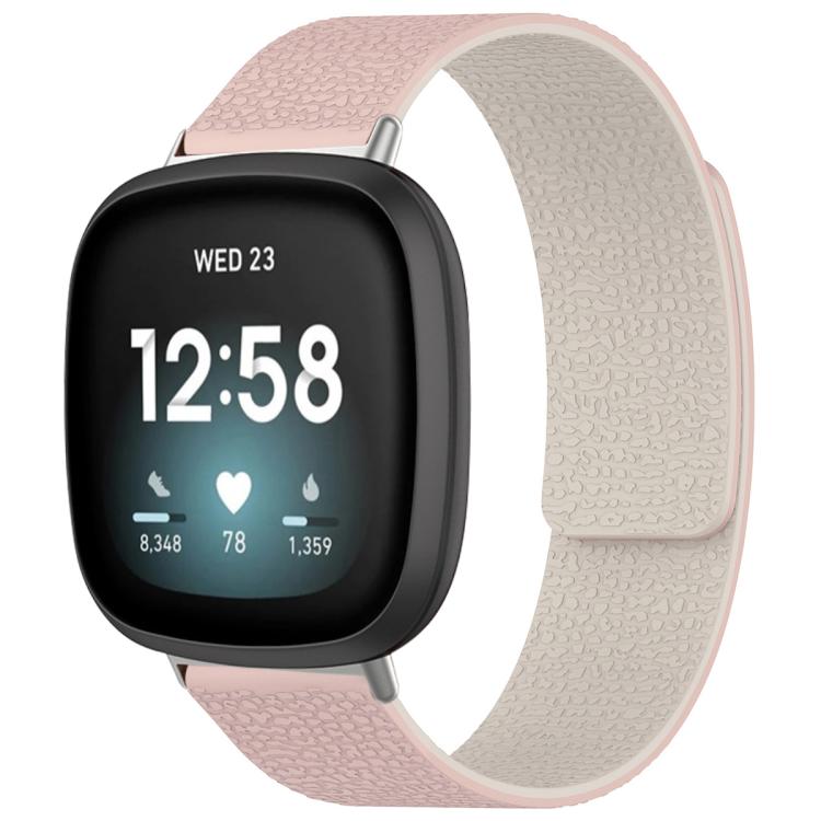 Watch Band – Silicone, Magnetic (Fitbit Charge 5) For Fitbit Versa 4 Versa3 Sense2 Sense Pink Sstarlight