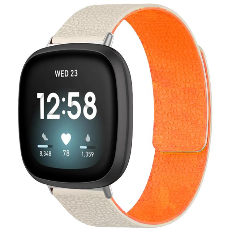 Watch Band – Silicone, Magnetic (Fitbit Charge 5) For Fitbit Versa 4 Versa3 Sense2 Sense Starlight Orange
